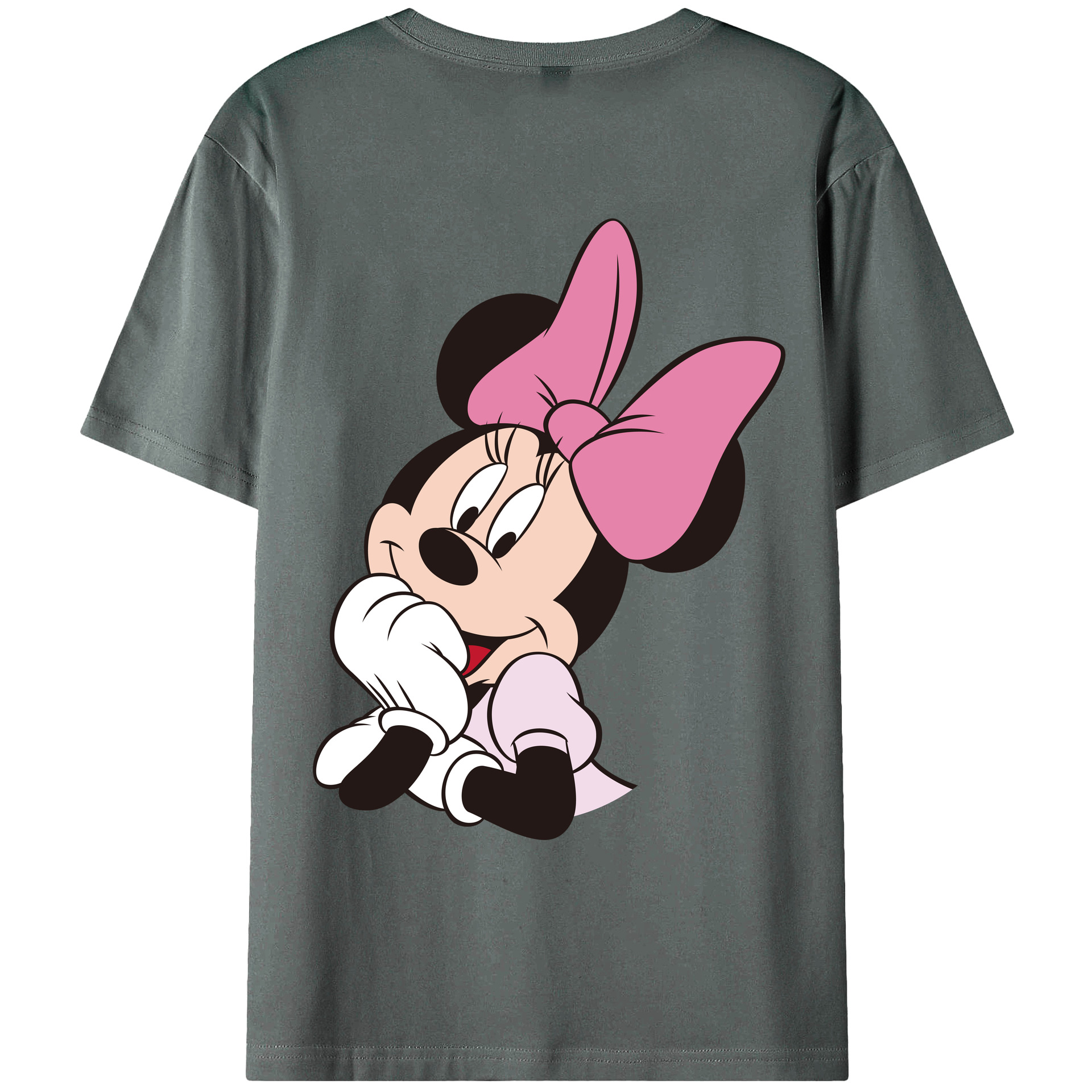 ミッキーマウス Mickey Mouse 綿100％ メンズ半袖Tシャツ（バックプリント） 通気性